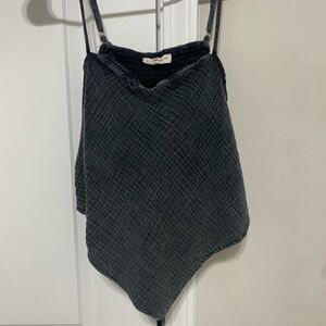 Charcoal Gauze Bandana Top